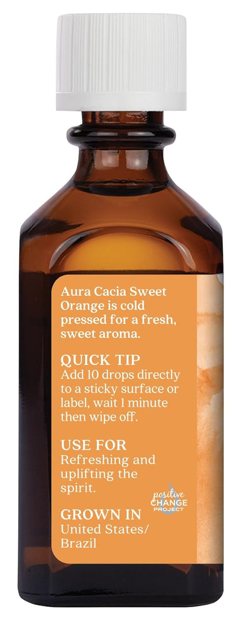 Aura Cacia Essential Oil, Cheering Sweet Orange, 2 fl. oz.