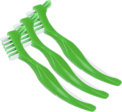 TCS Fresh Dental Appliance Cleaning Soft Bristle Toothbrush, Ergonomic Handle, 6 Pack - Denture Cleaner Brush for