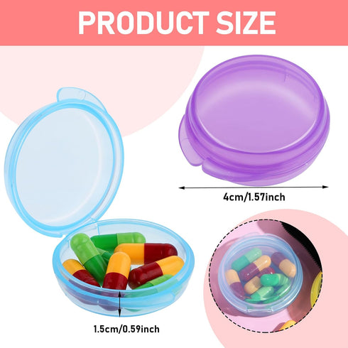 4 Pcs Mini Pill Organizer: Cute Portable Pill Case for Pocket Purse Travel Storage Containers, Earplug Case, Medicine