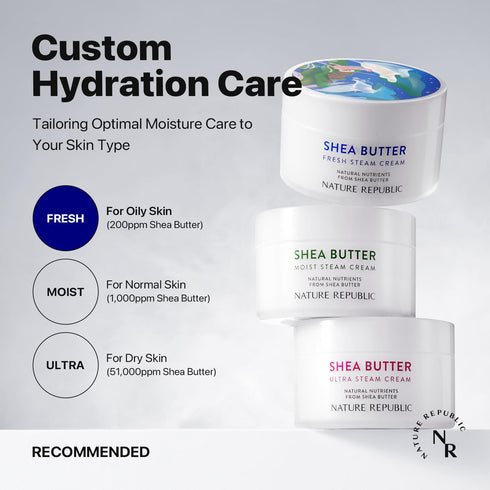 Nature Republic 100 ml Shea Butter Steam Cream, Moisturizer, Facial Cream, Nourishing Skincare