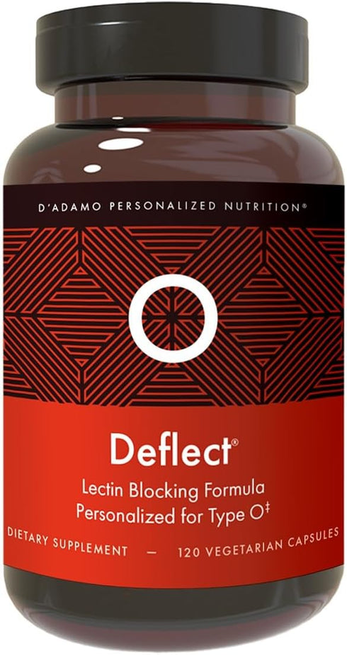 D'Adamo Personalized Nutrition Deflect Lectin Blocker - Blood Type O - 120 Vegetarian Capsules - Metabolism Booster