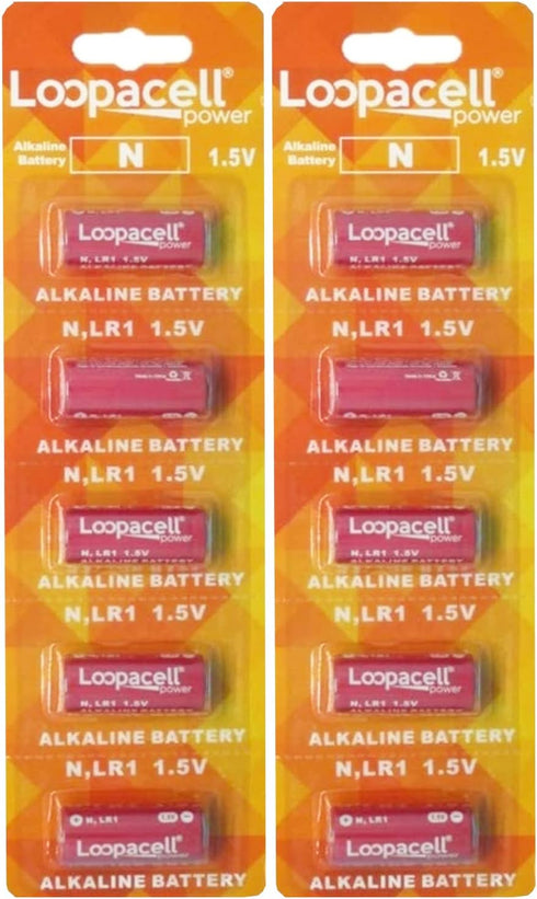 E90 Alkaline Batteries, 1.5V, LR1 N Size (10 Pack)