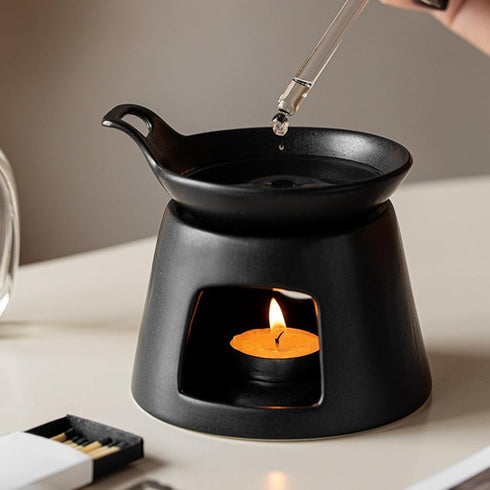 Kfwfuaee Set Modern Heat Resistant Ceramic Essential Oil Burner Tea Light Candle Holder Multifunctional Aromatherapy