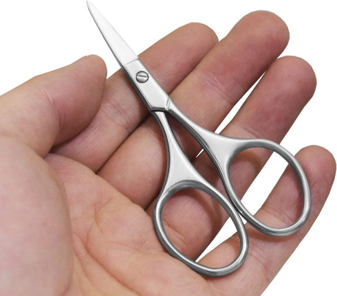 Multicolor Professional Grooming Scissors for Personal Care, Facial Hair Removal, Ear Nose Eyebrow Trimming, Stainless