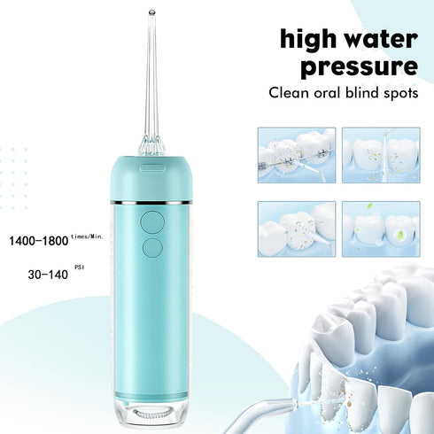 Powerful Portable Cordless Water Dental Flosser: Rechargeable Mini Oral Irrigator with 2000 mAh Li-ion, 5 Modes, IPX7