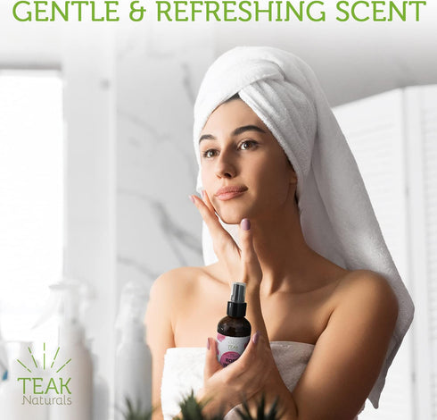 ROSE WATER TONER by Teak Naturals, 100% Organic Natural Moroccan Rosewater, Chemical Free, 4 oz