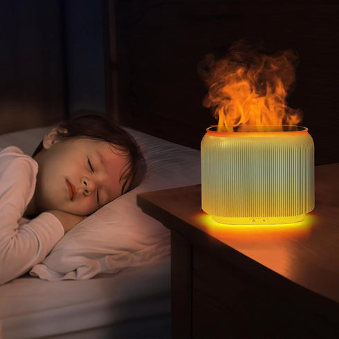 LIFFY Essential Oil Diffuser - Fireplace Fire Flame Aromatherapy Diffuser, Mist Humidifier with Multi-Color LED Lights