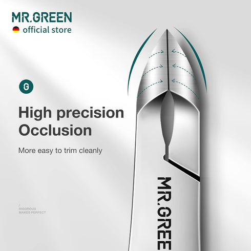 MR.GREEN Cuticle Nippers Nail Manicure Scissors, Stainless Steel Cutters with Pusher for Beauty Tool (Mr-1028+Pusher)