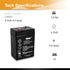 Casil 6V 4.5AH CA645 Replacement Battery AGM SLA Rechargeable Battery with F1 Terminal,2Pack
