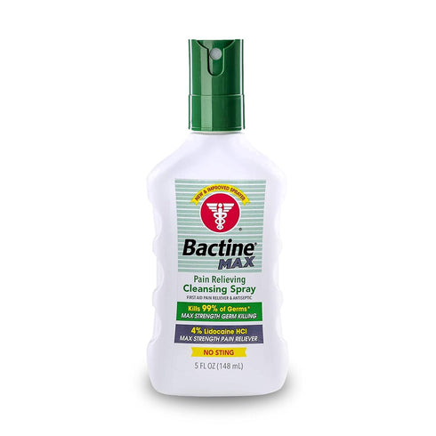 Bactine MAX First Aid Spray - Pain Relief Cleansing Spray with 4% Lidocaine - 5oz