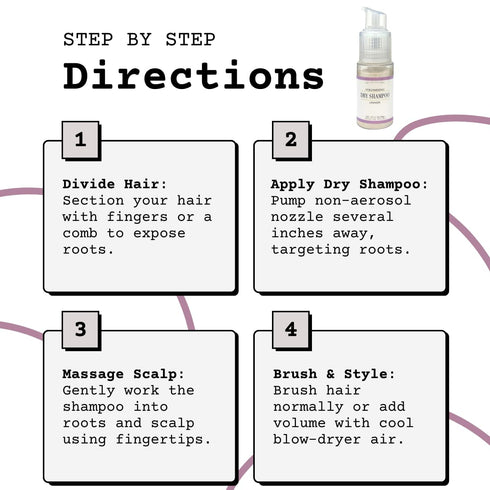The Yellow Bird Natural Powder Dry Shampoo: Non Aerosol Pump Spray, Organic Ingredients, Lavender Oil Scent