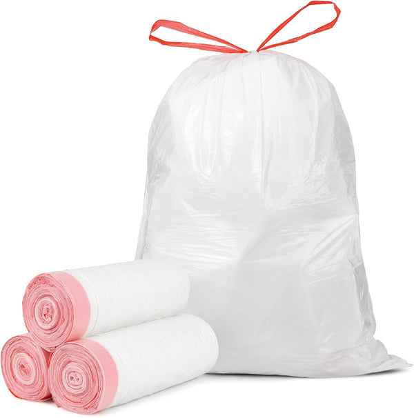 Ultra Thick 15 Gallon Drawstring Trash Bags, 108 Count Heavy Duty Large Plastic Garbage Bag for Home Office Lawn