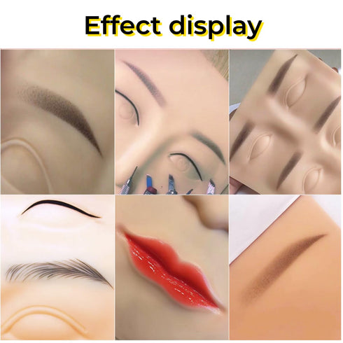 Tattoo Face Practice Skin, Microblading Practice Skin 10pcs for Eyebrow Lip Tattoo Practice and Makeup Training