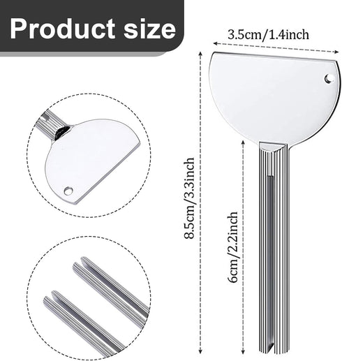 HIQU and HIST 3 Pcs Toothpaste Tube Squeezers,Stainless Steel Toothpaste Squeezer,Metal Manual Dispenser Roller Tube