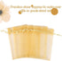 HRX 100pcs Gold Organza Gift Bags, 4 x 6 inch Candy Mesh Drawstring Favor Pouches for Wedding Christmas Party
