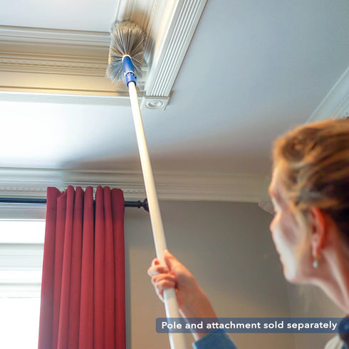 Unger Cobweb & Corner Duster, Cleaning Tool for Ceilings, Moldings, HVAC, Compatible with Telescopic Poles