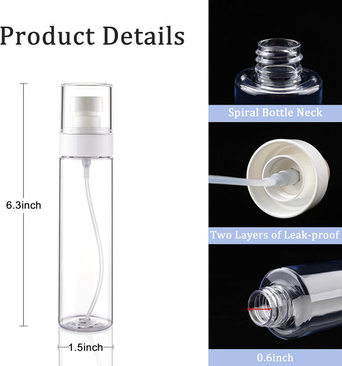 Cosywell TSA Approved Fine Mist Spray Bottles 3.4oz/100ml 3 Pack, Leak Proof Travel Size for Perfume Skincare