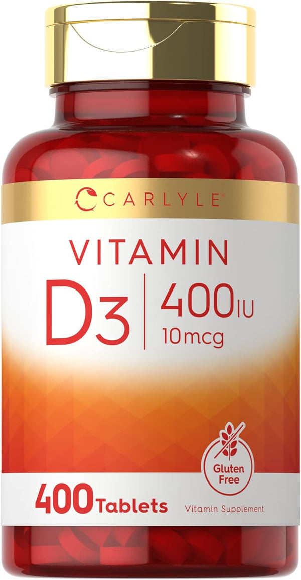 Carlyle Vitamin D3 | 400 IU (10mcg) | 400 Tablets | Vegetarian, Non-GMO, Gluten Free Vitamin D Supplement