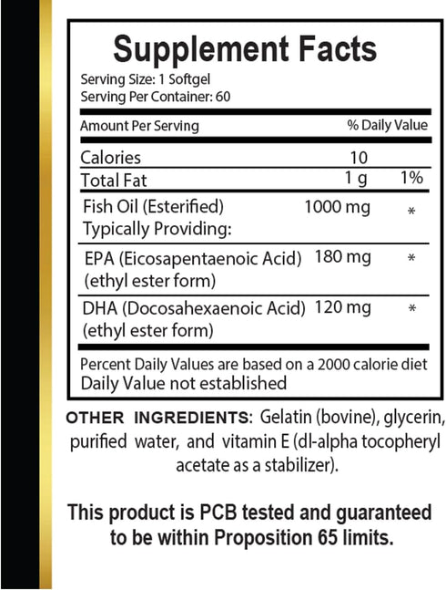 Omega-3 1000mg 1 Alaskan Salmon Fish Oil Softgels, Sustainably Sourced, No Artificial Ingredients, No Fishy Taste