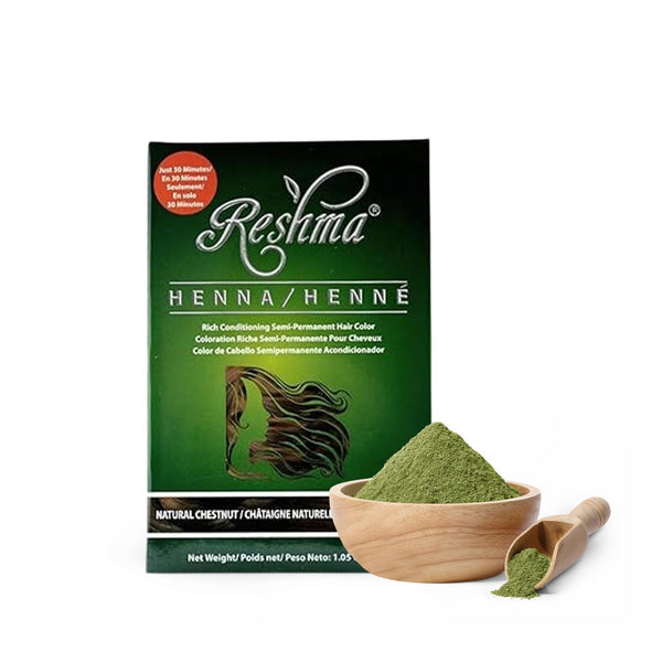 Reshma Beauty 30 Minute Henna Hair Color, Chestnut, 100% Gray Coverage, 1.05 oz, Semi-Permanent