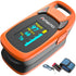 Fingertip Pulse Oximeter with Plethysmograph, Large OLED Digital Display Blood Oxygen Saturation Monitor (Red-Orange)