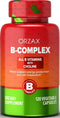ORZAX Vitamin B Complex Supplement for Women & Men with Choline, Inositol - Balanced Energy Metabolism, Immune & Nerve