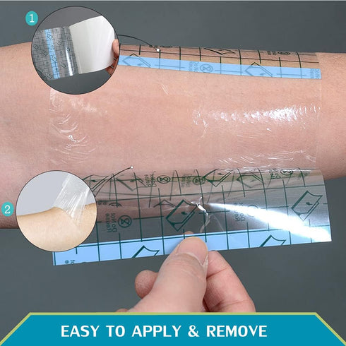 Waterproof Stretch Adhesive Bandage PD Dialysis Catheter Shower Cover, Wound Shields for Picc Line (Pack of 50)