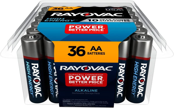 Rayovac AA Batteries, Double A Alkaline, 36 Count