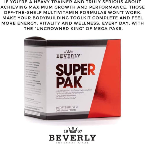 Beverly International Super Pak, 30 Packs, High-Potency Multivitamin, Daily Pack for Energy, Performance, Immune System