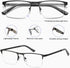 EYECEDAR Blue Light Blocking Reading Glasses for Men, 5 Pack, Metal Half Frame, Spring Hinges, Readers 1.50