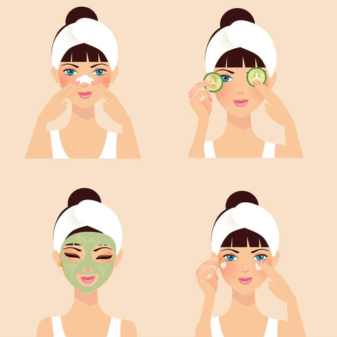 White Elastic Terry Cloth Spa Headband, 8 Pack Washable Makeup Headband with Magic Tape