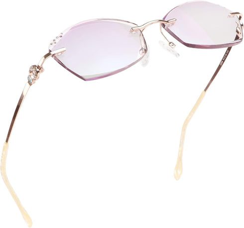 LifeArt Blue Light Blocking Glasses, Computer Reading Glasses, Anti Blue Rays, Stylish Rimless Frame Tinted Lens (+2.50