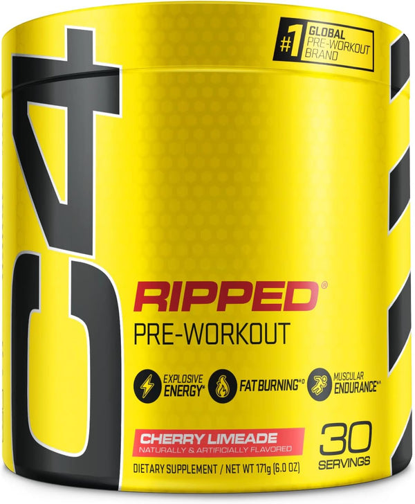 Cellucor C4 Ripped Pre Workout Powder, Cherry Lemonade, 30 Servings, Sugar Free Energy Supplement