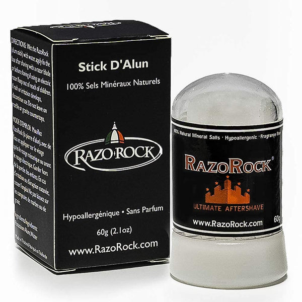 RazoRock Alum Stick, 60 g, After Shave Stick, Natural Healing and Toning for Razor Cuts