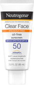 Neutrogena Clear Face Sunscreen Lotion for Acne-Prone Skin, Broad Spectrum SPF 50, 3 fl. oz