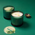 Roland Pine Two-Wick Forest Green Ribbed Glass Candle