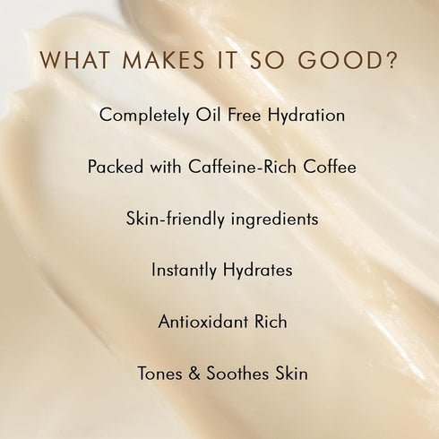 mCaffeine Naked and Raw Coffee Moisturizer - 1.69 oz Gel-Based Lotion, 48-Hour Face Cream Controls Excess Oil