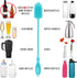 12.5” Silicone Bottle Brush & Straw Cleaner Brush Set for Hydro Flasks, Tumblers, Glassware, Vases