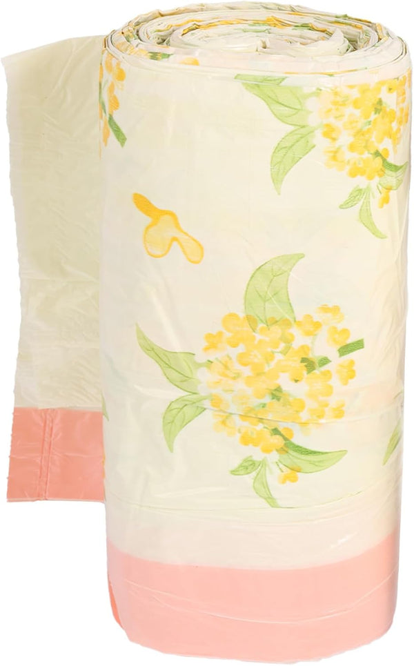 SYKUIHSG 50Pcs Garbage Bags, Drawstring Trash Bag Thick with Osmanthus Scent for Bathroom