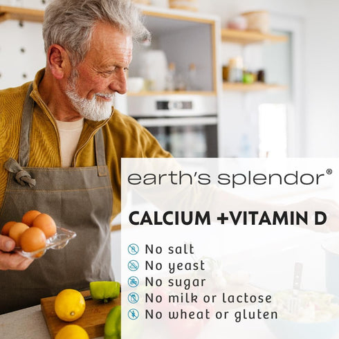 Earth's Splendor Bone Health Support Supplement with Calcium & Vitamin D, 600mg Calcium, 120 Tablets