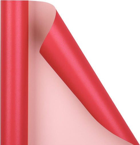 RUSPEPA Red Matte Wrapping Paper, Solid Color Pearly Lustre Paper for Wedding, Birthday, Christmas, Baby Shower