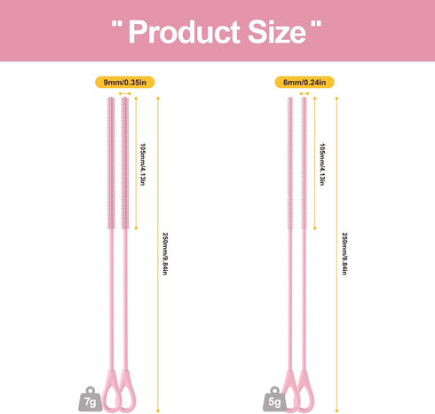 kunqun 2 Silicone Straw Cleaner Brush - Pcs Straw Brush for Water Bottle Sippy Cup Tubes Glass Straws, Reusable