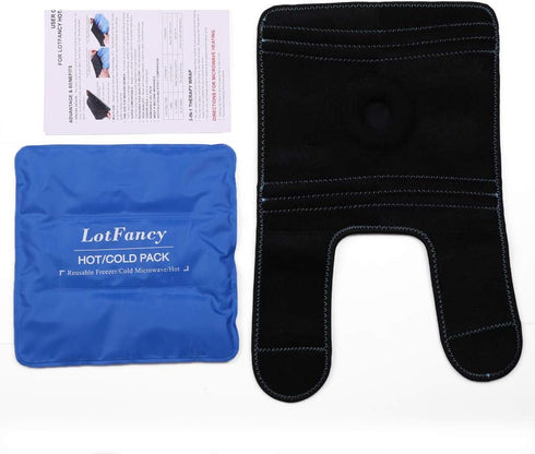 LotFancy Reusable Elbow Ice Pack with Brace Wrap - Hot Cold Therapy Compress for Tendonitis, Golfers, Tennis Elbow