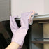 COOLJOB Medium Reusable Rubber Dishwashing Gloves for Kitchen, Non-Slip Grippy Long Gloves, Purple, 1 Pair