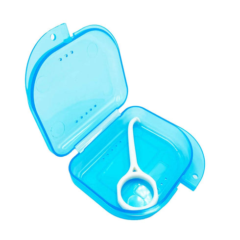 Orthodontic Retainer Case with Vent Holes, Transparent Blue