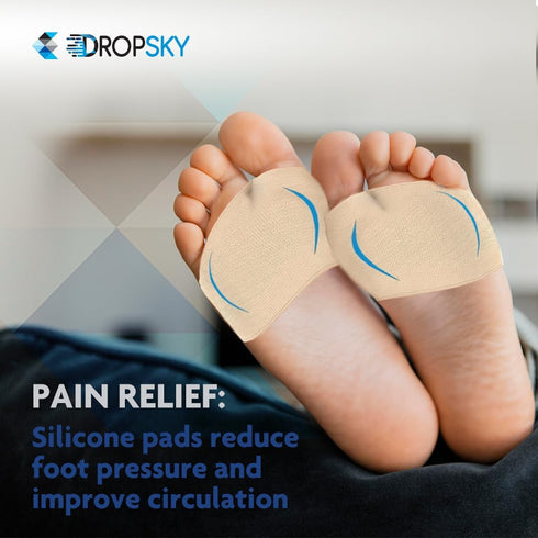 Metatarsal Pads Men Sleeves Inserts with Gel, 4-Pack Ball of Foot Cushions for Pain Relief