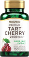 Piping Rock Tart Cherry Extract Capsules, 2400mg | 150 Pills | Premium Super Fruit | Non-GMO, Gluten Free
