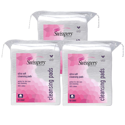 Swisspers Premium Facial Cleansing Pad, 100% Cotton, Ultra Soft, Extra Large, 150 Pads Total