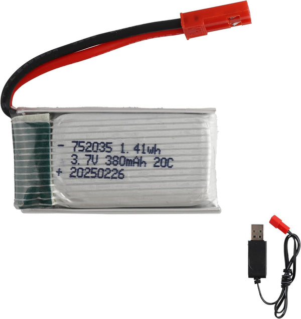 Vvsialeek 3.7V 380mAh Rechargeable Batteries Lithium ion Battery with JST Connector for Electronics