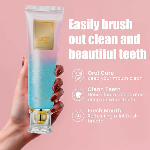 IYUWE Niacinamide Whitening Toothpaste, Niacinamide Toothpaste, Whiter Teeth & Fresh Breath | Enamel Safe Whitening